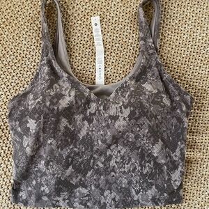 LULULEMON align tank top snack Patterned Sports Bra purple grey size 6